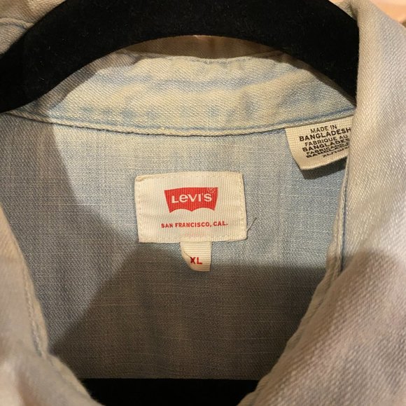 Levis Western light denim short sleeve XL - Picture 2 of 4